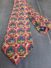POLO by RALPH LAUREN VINTAGE HANDMADE 100% SILK TIE-FLORAL PATTERN-MADE IN USA