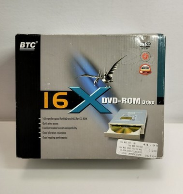 BTC  16x Internal DVD-ROM Drive ATPI Black Bezel Open Box Pre-owned 