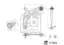 Querlenker unten 177849 FEBI BILSTEIN für HYUNDAI i20 II i20 II Coupe i20 ACTIVE