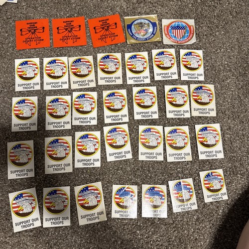stickers commemorating Operation Desert Storm, a significant military operation.