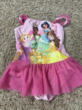 Girls 5/6 Disney Princess Bathing Suit One Piece Swimsuit Belle Tiana Jasmine