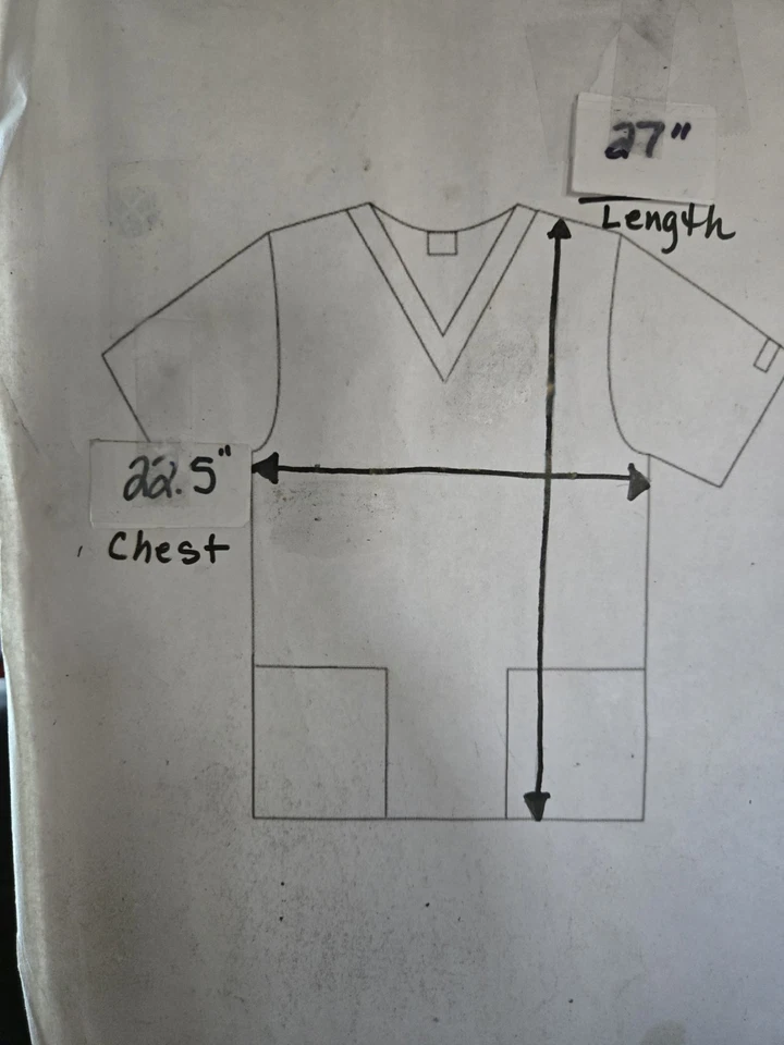 Skechers Scrubs Scrub Top size L-Royal Blue V-Neck -Chest 22.5"/L 27" - Image 4 of 4