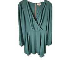 Express Crisscross Front Long Sleeved Green Dress Size Petite Small