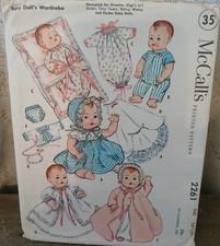 Sew Vintage McCall 2261 Printed Sewing Pattern Betsy Doll's Wardrobe Cut 1958