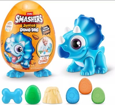 Smashers Junior Dino Dig Triceratops Ei 12+ Überraschungen Compounds Form Dinosaurier