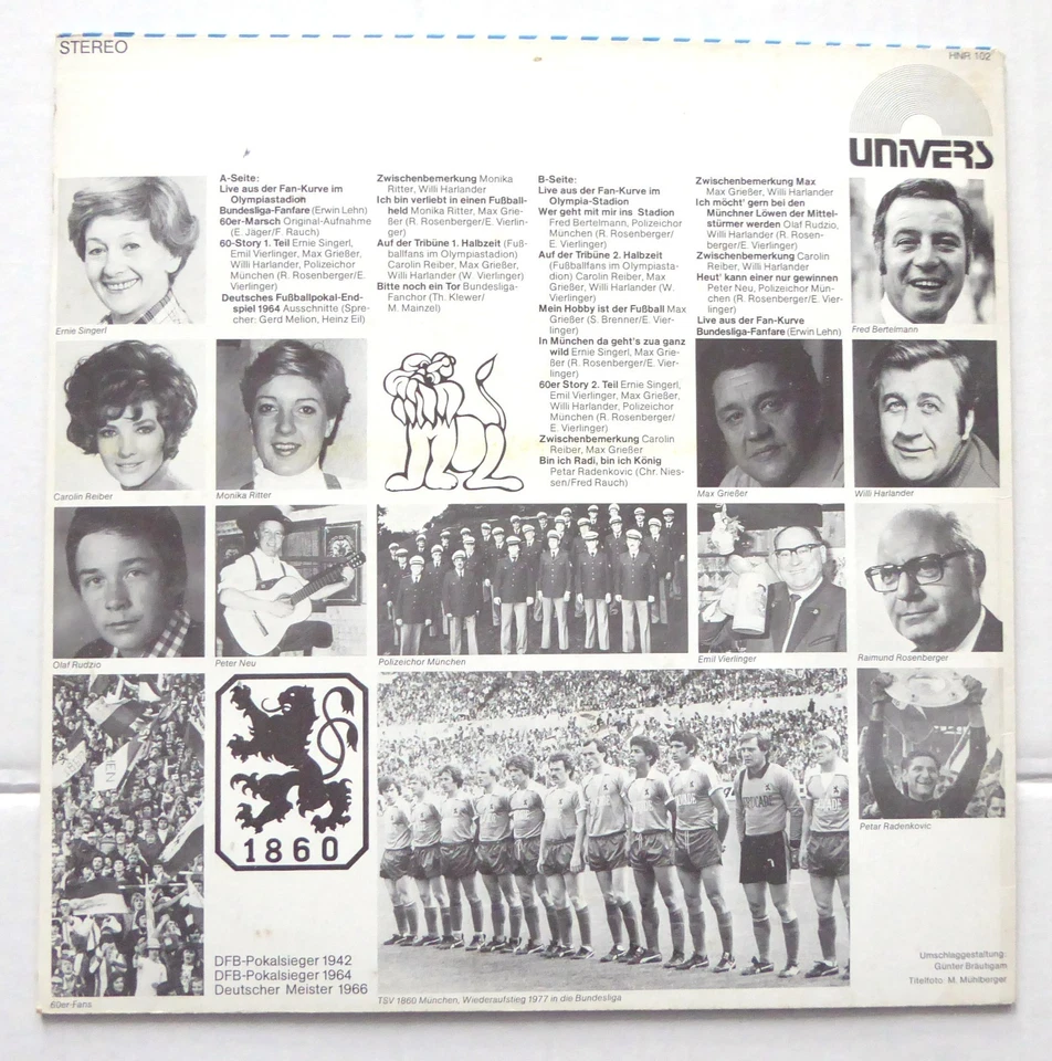 TSV 1860 München – Immer Wieder TSV 1860 VINYL LP 1977 Univers – HNR102 TOP RAR - Bild 2 von 3