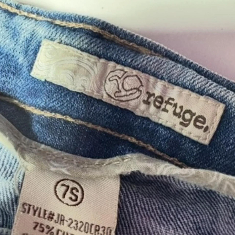 Pantalones de mezclilla Y2K Refuge tiro bajo lavado medio bootcut Foto 4 de 4