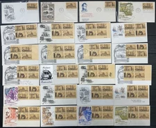 #1440-1443 Historic Preservation mixed cachet First Day covers lot of 36