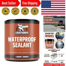 Waterproof Sealant - Flexible Membrane for Roofs  Foundations - 1 Quart