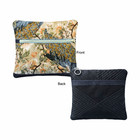 Multicolor Floral Peacock Makeup Bag Pouch with Zipper, Black Quilted Back — photo 1