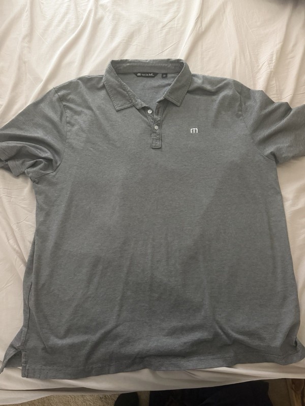 Travis Matthew Golf Polo Mens XXXL Grey Geometric Performance - Acrisure Branded