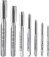 7Pcs Metric M2 HSS 6542 Left Hand Thread Tap Set, M3 M4 M5 M6 M8 M10 M12