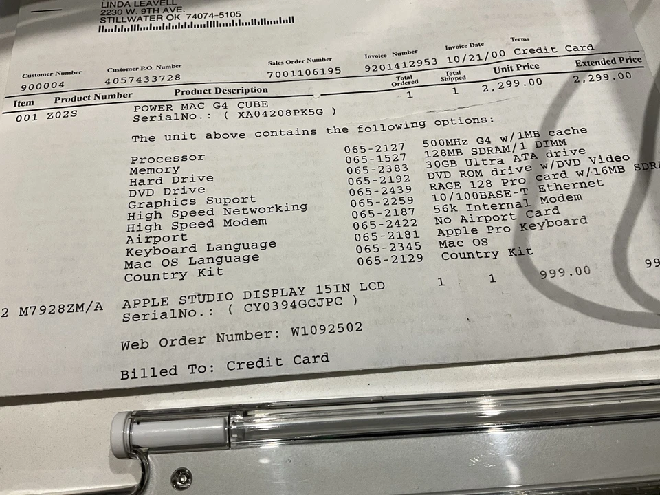 Apple Power Mac 500 MHz G4 Cube Works Speakers Mouse Keyboard Original Boxe - Image 2 of 4