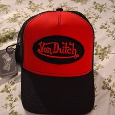 NWT VON DUTCH RED  BLACK TRUCKER HAT
