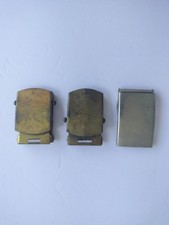 3 Vintage United States Military Slide Belt Buckle  Solid Brass  Made In USA