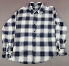 Unbranded Men's XL Blue Flannel Button-Up Long Sleeve Casual Shirt