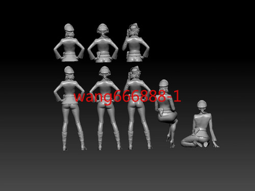1/72/48 WW II Germany "logistics/Signalman Female soldier" 5man model 3D Printed - Picture 4 of 5