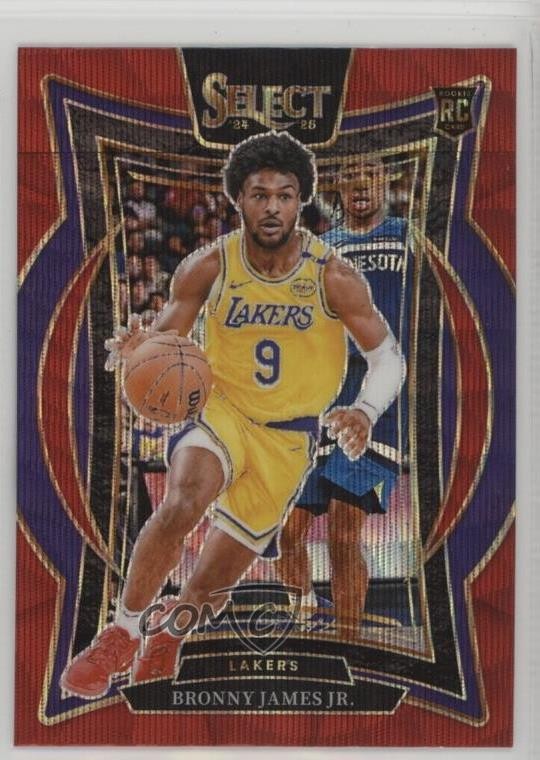 2024 Panini Select Concourse Red Wave Prizm Bronny James Jr #90 Rookie RC 04g8