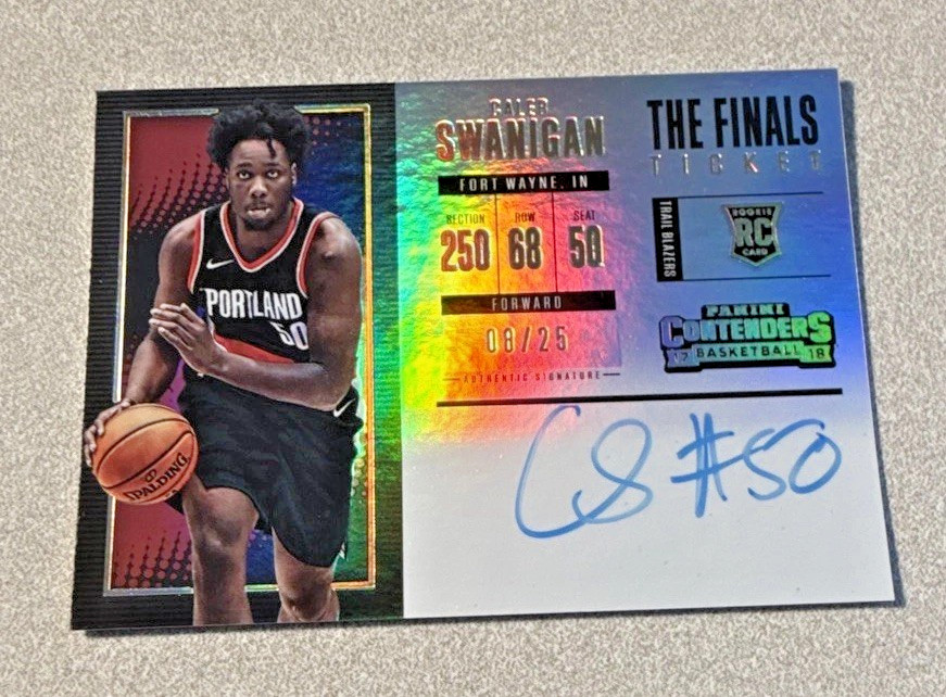 2017-18 Panini Contenders RC Auto Caleb Swanigan #125 The Finals Ticket /25