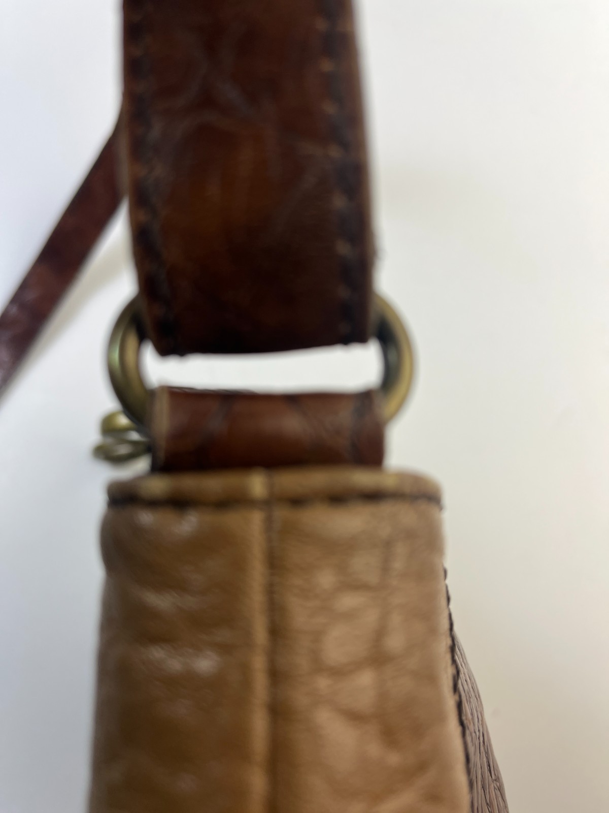 Beautiful Boho Leather Patchwork Zip Closure Cros… - image 10