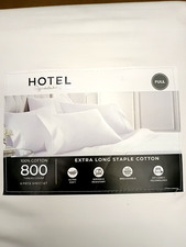 Hotel Signature Sateen Full 800TC 100 Cotton Sheet Set White Ultra Soft 6pc NEW