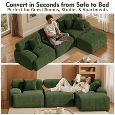 Compressed Chenille Sofa Set Sectional Couch Lounger 118" Boneless Sofa Modular