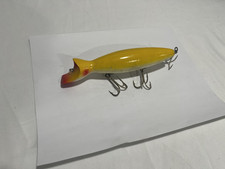 Vintage Gibbs Yellow /White Casting Swimmer Lure 3.25 Ounces 7.25 Inches