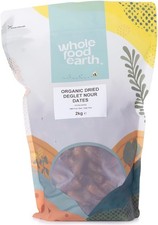 Wholefood Earth Organic Dried Deglet Nour Dates (Pitted) – 2 kg | GMO Free |  15.45 per kilo