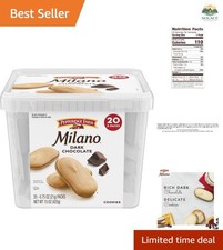 Delicate Milano Cookies with Rich Dark Chocolate - 20 Convenient Snack Packs