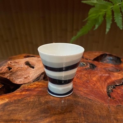Hasamiyaki Yuragi-bun Chochin Sake Cup Vintage Wabi-Sabi Craft 4.5cm