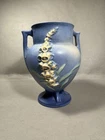 Vintage Roseville 162-8 Blue Foxglove Handled Urn Vase 8" Tall