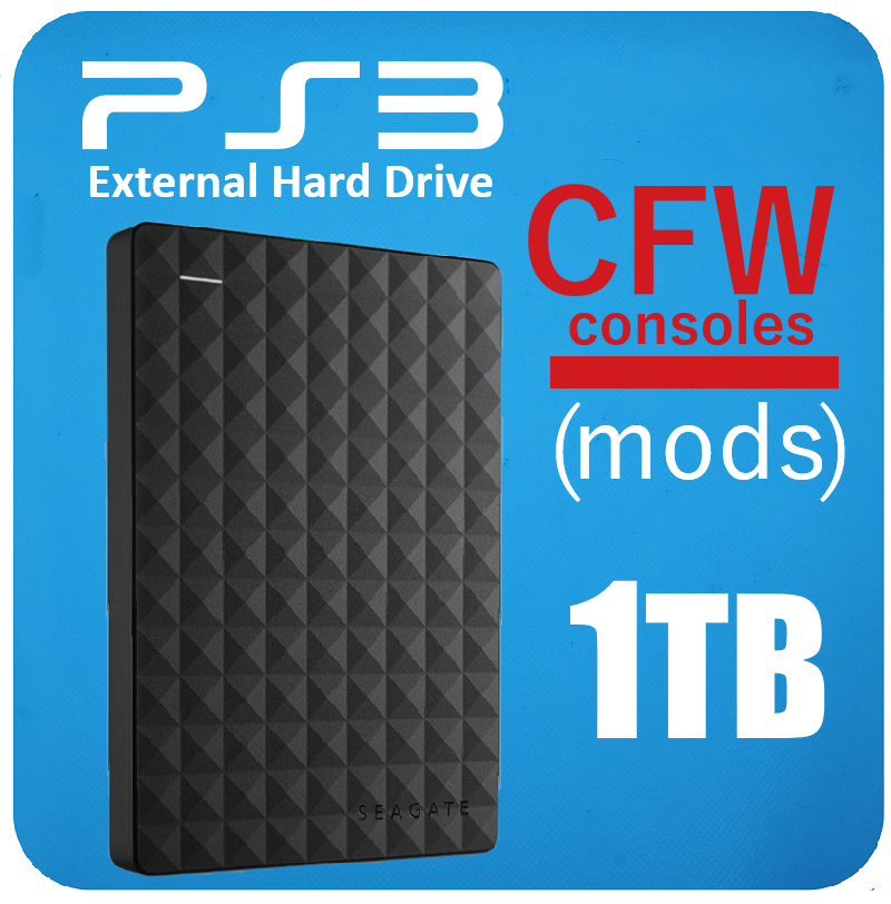 PS3 External Hard Drive for Custom Firmware  1TB Game Drive-image