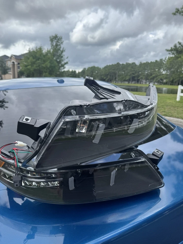 05-07 Acura TL Spyder® lado conductor y pasajero faros proyectores negros LED Foto 3 de 4