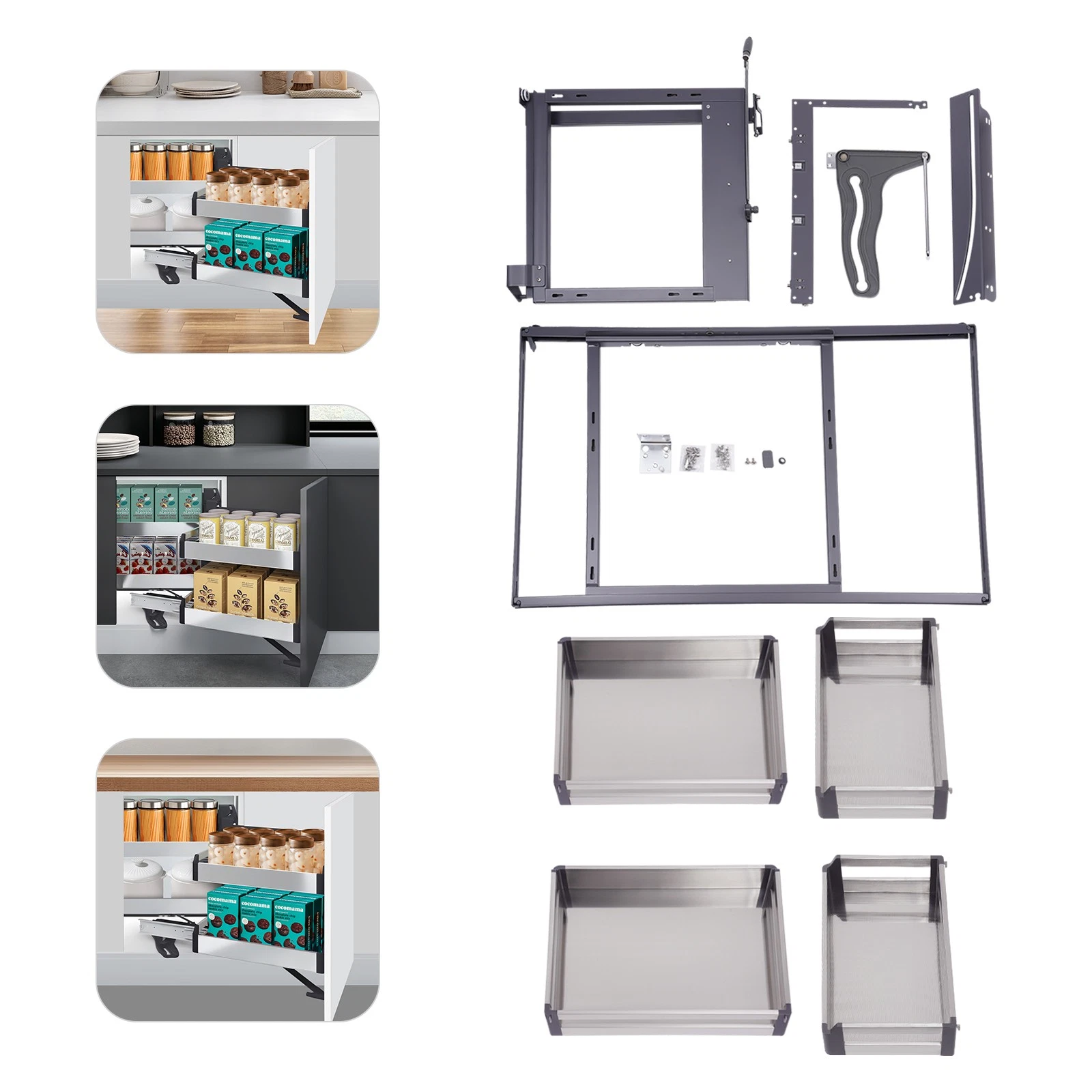 2 Tiers Blind Corner Cabinet Pull-out Organizer Slide Out Kitchen Organizer NEW