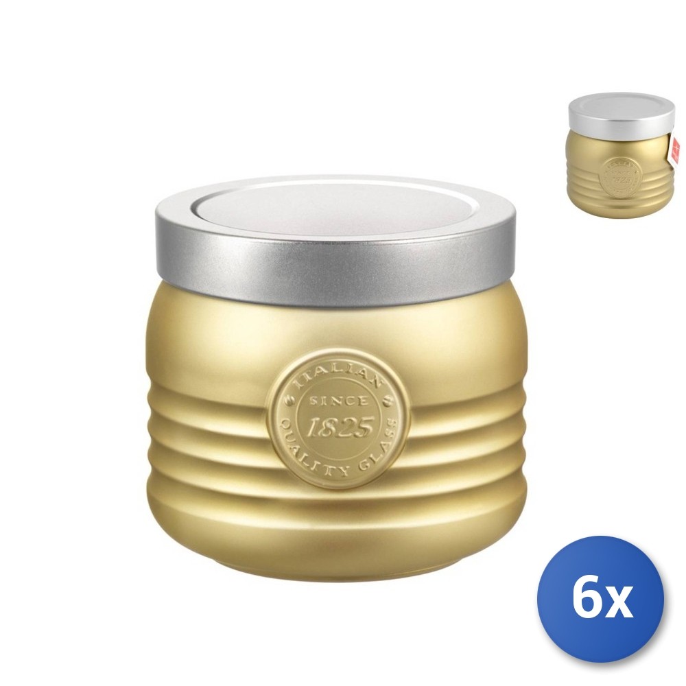 6 Jars Officina1825 0.75 Gold Color Bormioli Rocco