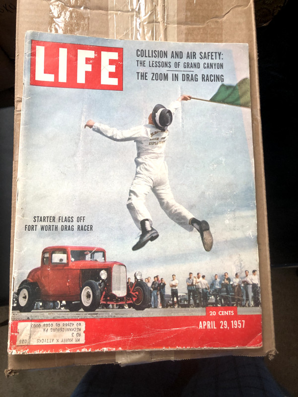 Life magazine April 29 1957 Texas drag racing.