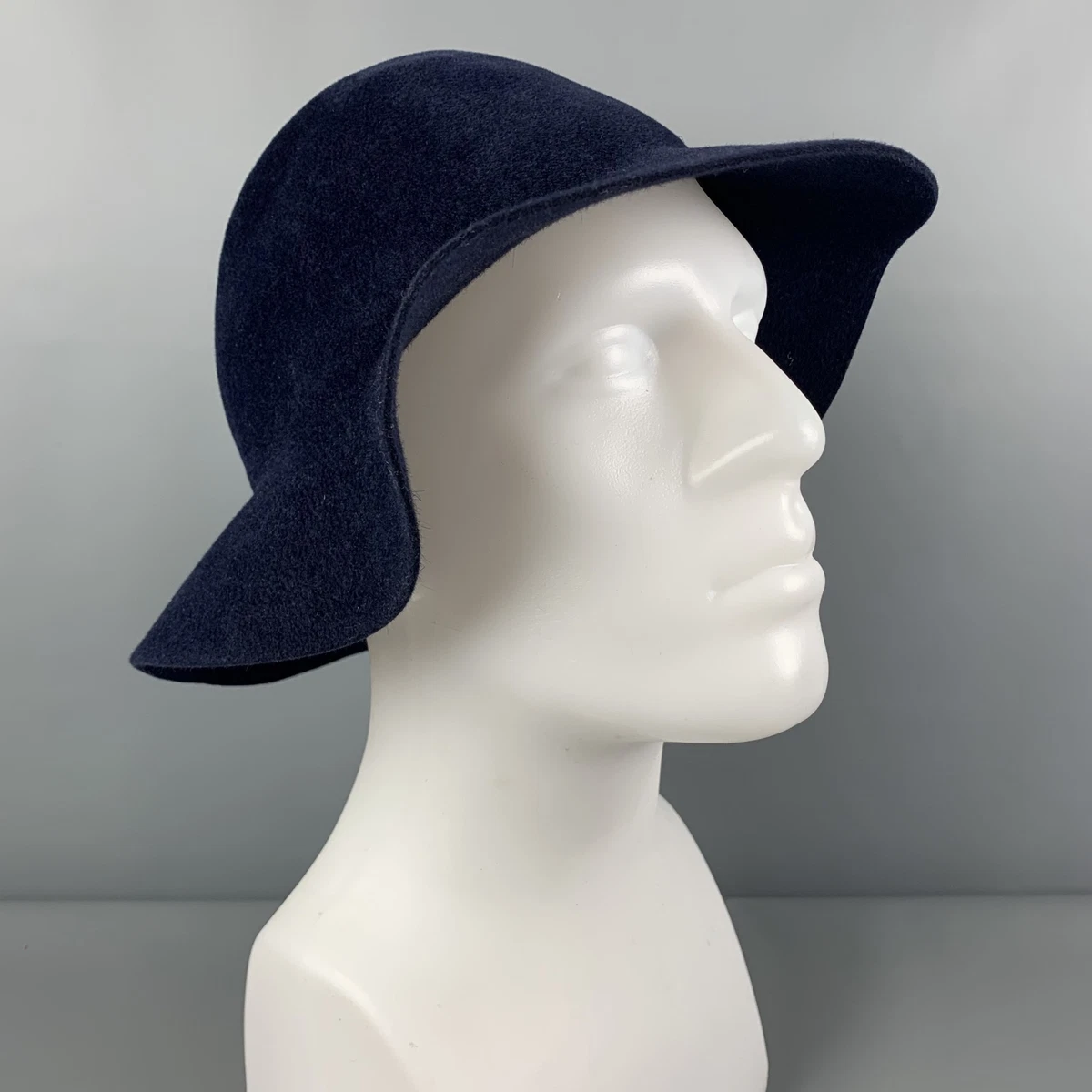 BURBERRY PRORSUM Spring 2015 Size L Navy Blue Rabbit Felt Hats eBay