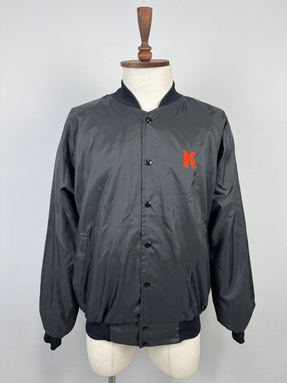 HARTWELL 165236 Black 100% Nylon Birds Logo USA Full Snap Men's Jacket Sz XL