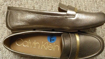 calvin klein gold loafers