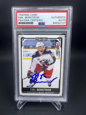 Emil Bemstrom Signed 2021-22 O-Pee-Chee IP Auto PSA/DNA Columbus Blue  Jackets