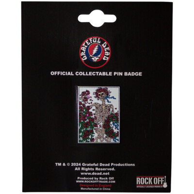 GRATEFUL DEAD Metal Pin Badge: BERTHA: logo skull & roses Official Merch £pba