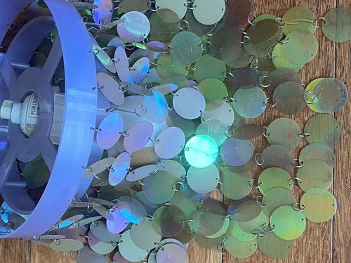 Vtg Dangling Reflective Disk Chandelier Lamp Light Vintage Rare Retro Groovy - Picture 4 of 13