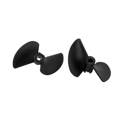 2 Stck. 35 x 40 x 3,17 mm Nylon 2-Fächer drehbar RC Boot Requisite Propeller schwarz
