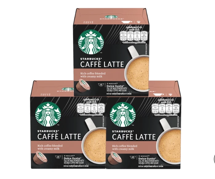 [Pack of 3] STARBUCKS CAFFE LATTE by NESCAFE Dolce Gusto Coffee Capsules