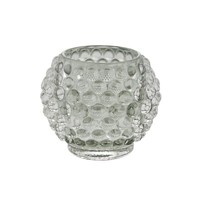 Teelichthalter Windlicht 'Doria' PudergrüN Glas Vintage Retro Scandi Lene Bjerre