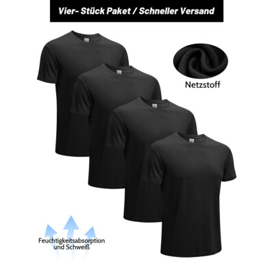 4er SPORT Sortierte Kurzärmlige Freizeit Oberteile Multipack Herren Sportshirt