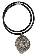 Polish Lowland Sheepdog, PON, Valee Sheepdog - Necklace with dog, silver-plated