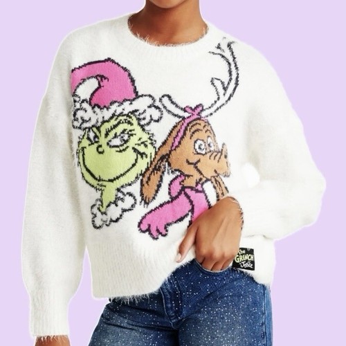 Justice Grinch Sweater Girls S 7-8 Max The Dog Grinch Christmas Sweater Holiday - Picture 2 of 12