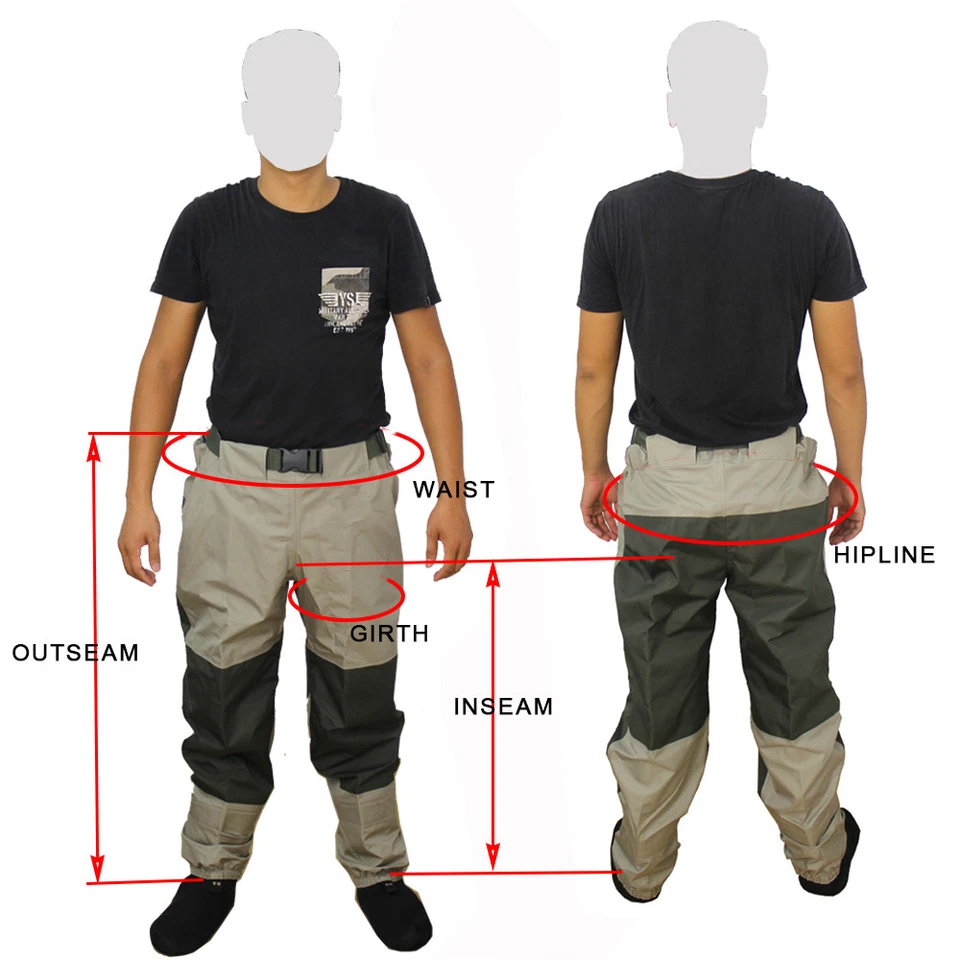 Fly Fishing Waders Pants Breathable Waist Trousers Waterproof Stockingfoot Wader - Image 4 of 4