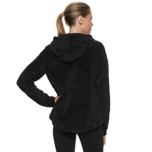 Tek Gear Womens Small Plush Fleece 1/2 Zip Pullover Jacket NEW Black - Picture 2 of 2